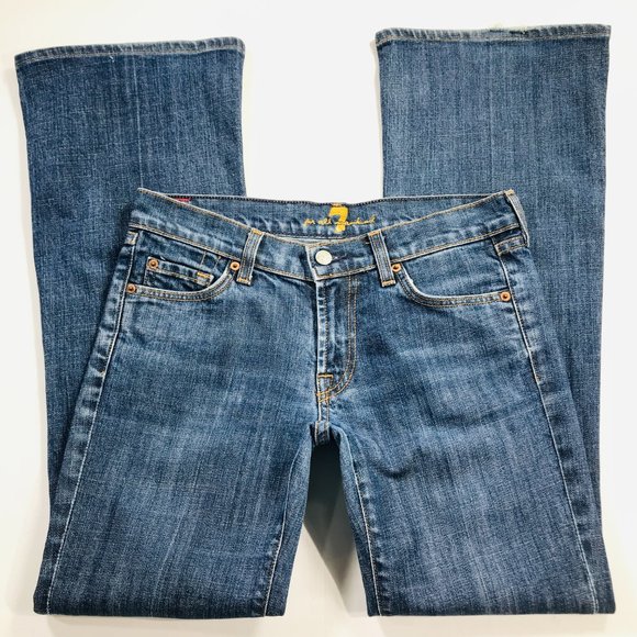 Seven 7 For All Mankind FLARE Blue Jeans Women's Size 29 x 31 in EUC - Picture 2 of 10